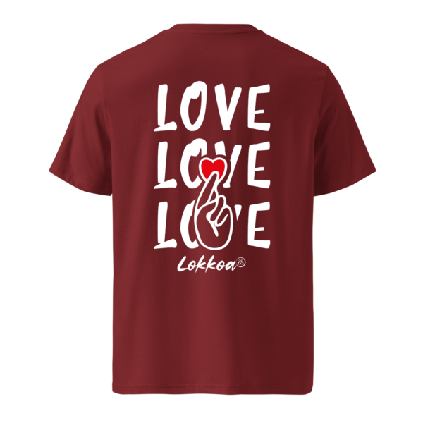 love-love-love-lokkoa-tshirt-bordeau-arrière Love Love Love -T-shirt unisexe