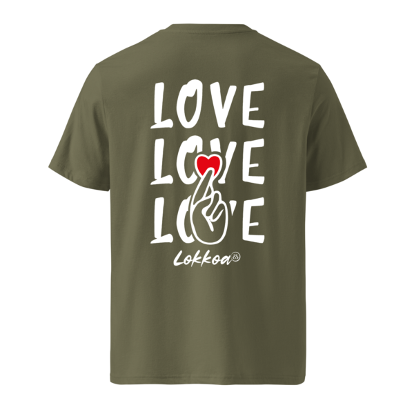 love-love-love-lokkoa-tshirt-kaki-arrière Love Love Love -T-shirt unisexe