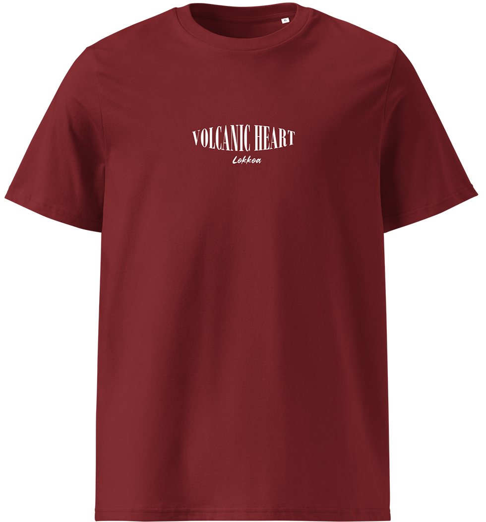 t-shirt-rouge-bordeau-unisexe-lokkoa-volcanic-heart